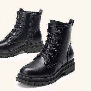 Fall Lace-Up Combat Boots Ankle Booties for Women